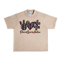 French Oak Peace Love Autism Urban Heavy Tee - Bettercallsaul