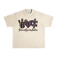 Sandshell Peace Love Autism Urban Heavy Tee - Bettercallsaul