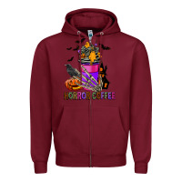 Burgundy Horror Coffee Zipper Hoodie - FaDigitalArtStudio