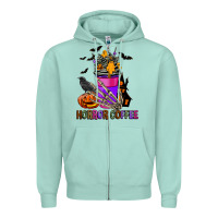 Seafoam Horror Coffee Zipper Hoodie - FaDigitalArtStudio
