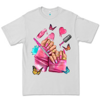 Dove Grey pink nail art hand Premium Tee - NancyCooperArtShop