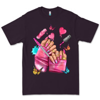 Plum pink nail art hand Premium Tee - NancyCooperArtShop