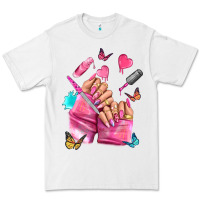 White pink nail art hand Premium Tee - NancyCooperArtShop