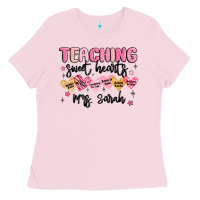 Bubblegum Pink teaching sweet hearts Ladies Tee - MaliasSmallBusiness