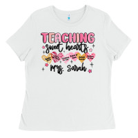 White teaching sweet hearts Ladies Tee - MaliasSmallBusiness