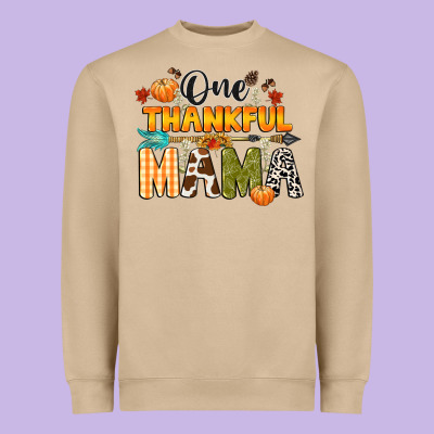 One Thankful Mama Heavyweight Sweatshirt Designed By Cowgirlartshop