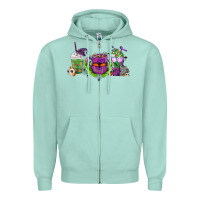 Seafoam Halloween Coffee Cups Zipper Hoodie - FaDigitalArtStudio