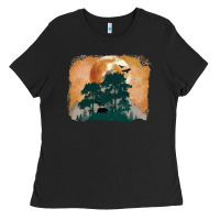 Black wilderness leopard Ladies Tee - MaliasSmallBusiness