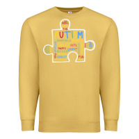 Antique Gold Autism Puzzle Piece Words Autistic Premium Sweatshirt - CowhideDigitalArt