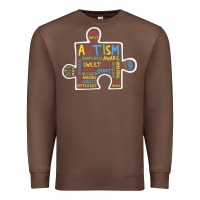 Chestnut Autism Puzzle Piece Words Autistic Premium Sweatshirt - CowhideDigitalArt