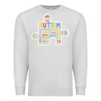 Dove Grey Autism Puzzle Piece Words Autistic Premium Sweatshirt - CowhideDigitalArt