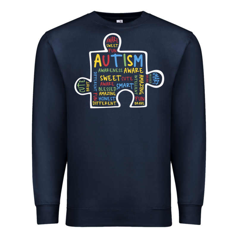 Autism Puzzle Piece Words Autistic Premium Sweatshirt by CowhideDigitalArt | Teevron