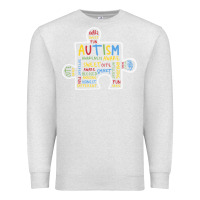 Oatmeal Heather Autism Puzzle Piece Words Autistic Premium Sweatshirt - CowhideDigitalArt