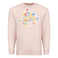 Pale Pink Autism Puzzle Piece Words Autistic Premium Sweatshirt - CowhideDigitalArt