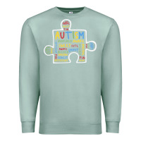 Seafoam Autism Puzzle Piece Words Autistic Premium Sweatshirt - CowhideDigitalArt