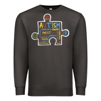 Smoke Autism Puzzle Piece Words Autistic Premium Sweatshirt - CowhideDigitalArt