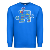 True Royal Autism Puzzle Piece Words Autistic Premium Sweatshirt - CowhideDigitalArt