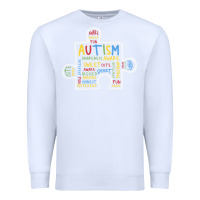 White Autism Puzzle Piece Words Autistic Premium Sweatshirt - CowhideDigitalArt