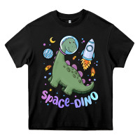 Black space dino Heavy Core Tee - MaliasSmallBusiness