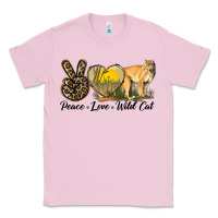 Bubblegum Pink Peace Love Wild cat Classic Tee - LillyAllenDesigns
