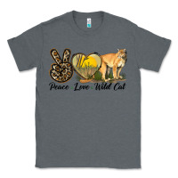 Charcoal Heather Peace Love Wild cat Classic Tee - LillyAllenDesigns