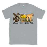 Heather Grey Peace Love Wild cat Classic Tee - LillyAllenDesigns