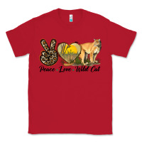 Red Peace Love Wild cat Classic Tee - LillyAllenDesigns