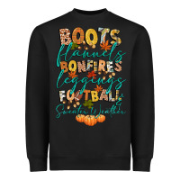 Black boots flannels bonfires football Heavyweight Sweatshirt - CowGirlArtShop