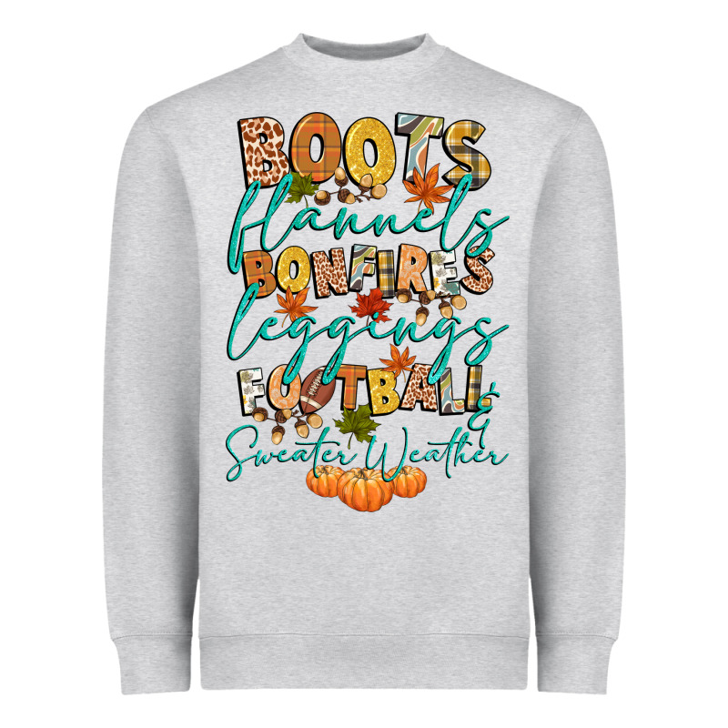 Boots Flannels Bonfires Football Heavyweight Sweatshirt by CowGirlArtShop | Teevron