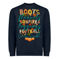 Navy boots flannels bonfires football Heavyweight Sweatshirt - CowGirlArtShop