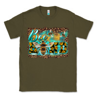 Army Green bee kind with sunflower and leopard background Classic Tee - Artiststas