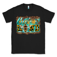 Black bee kind with sunflower and leopard background Classic Tee - Artiststas