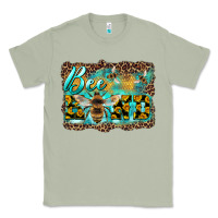 Matcha bee kind with sunflower and leopard background Classic Tee - Artiststas