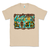 Mushroom bee kind with sunflower and leopard background Classic Tee - Artiststas