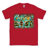 Red bee kind with sunflower and leopard background Classic Tee - Artiststas