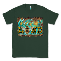 Sports Green bee kind with sunflower and leopard background Classic Tee - Artiststas