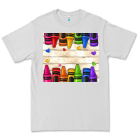Dove Grey custom teacher name crayons Premium Tee - NancyCooperArtShop