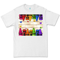 White custom teacher name crayons Premium Tee - NancyCooperArtShop