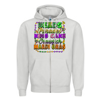 Dove Grey Beads parades king cake crawfish Mardi Gras Zipper Hoodie - FaDigitalArtStudio