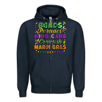Navy Beads parades king cake crawfish Mardi Gras Zipper Hoodie - FaDigitalArtStudio