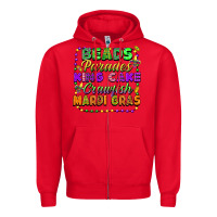 Red Beads parades king cake crawfish Mardi Gras Zipper Hoodie - FaDigitalArtStudio