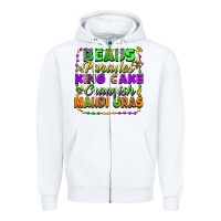 White Beads parades king cake crawfish Mardi Gras Zipper Hoodie - FaDigitalArtStudio