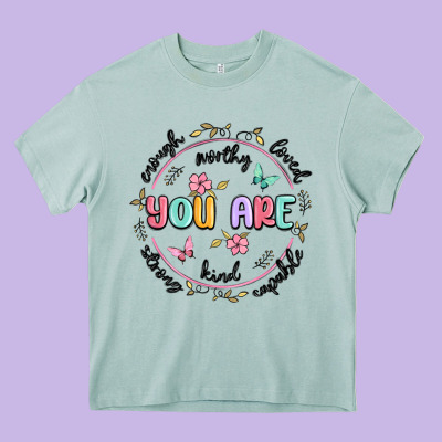 You Are Enough Heavy Core Tee Designed By Maliassmallbusiness