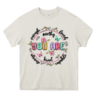 Cream you are enough Heavy Core Tee - MaliasSmallBusiness