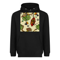 African Woman And Mask Seamless Pattern Heavyweight Hoodie | Teevron