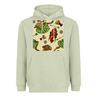 Matcha african woman and mask seamless pattern Heavyweight Hoodie - BundleAndBundleShop