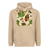 Mushroom african woman and mask seamless pattern Heavyweight Hoodie - BundleAndBundleShop