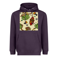 Plum african woman and mask seamless pattern Heavyweight Hoodie - BundleAndBundleShop