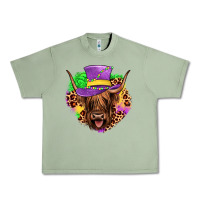 Oil Green highland cow mardi gras Urban Heavy Tee - JahusDesignShop