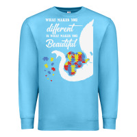 Ocean Blue Autism Different Makes You Beautiful Premium Sweatshirt - CowhideDigitalArt